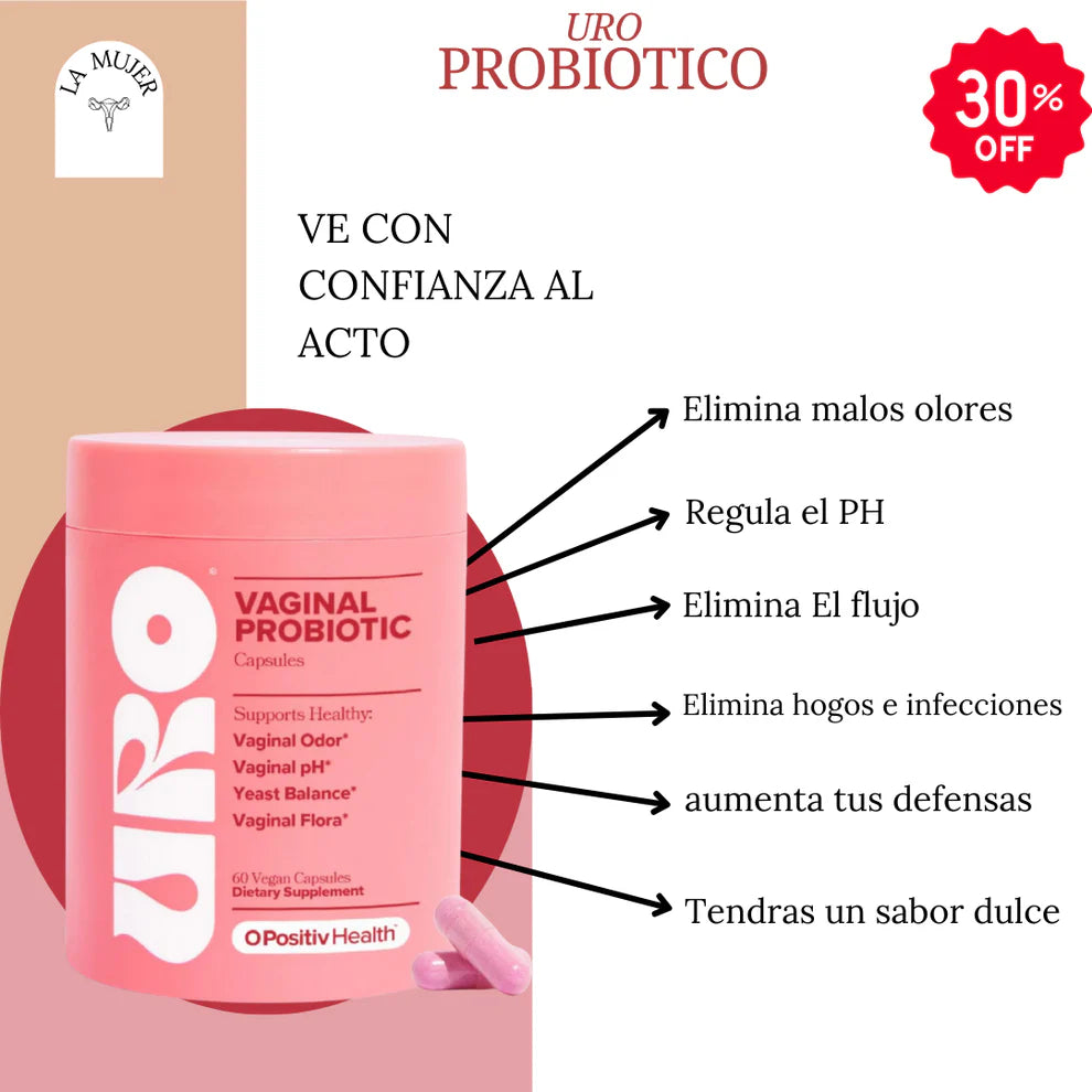 URO Kit Probiótico Vaginal – Equilibrio íntimo y salud femenina con 120 cápsulas de alta potencia